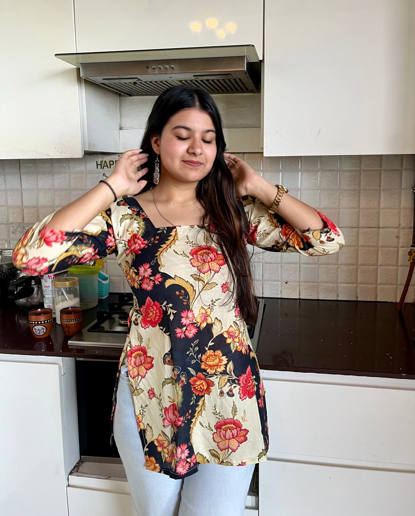 Black Mix Short Kurti