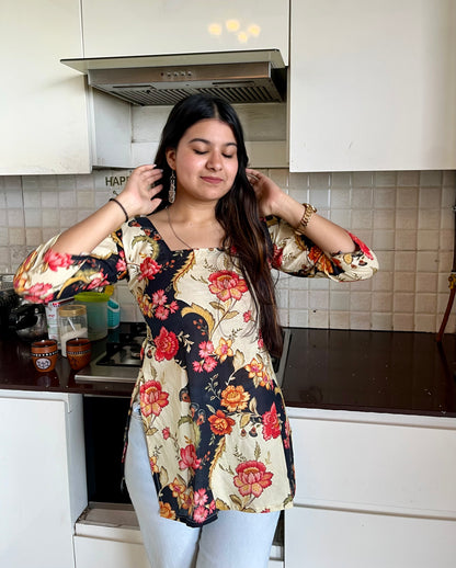 Black Mix Short Kurti