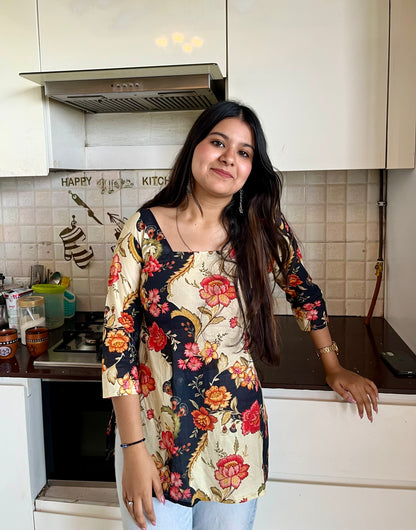 Black Mix Short Kurti