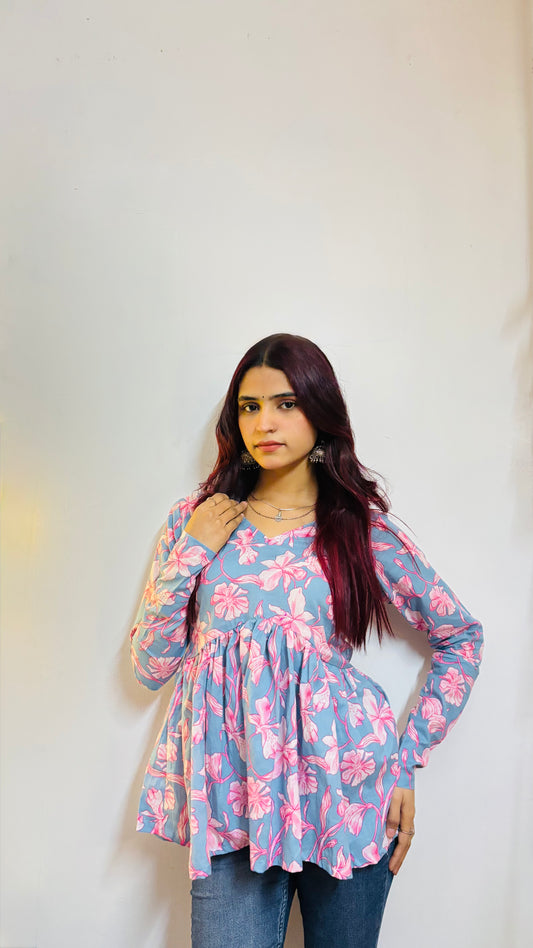 Pearly Peplum Short Kurti