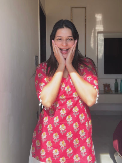 Pinkveda Corset Back Short Kurti