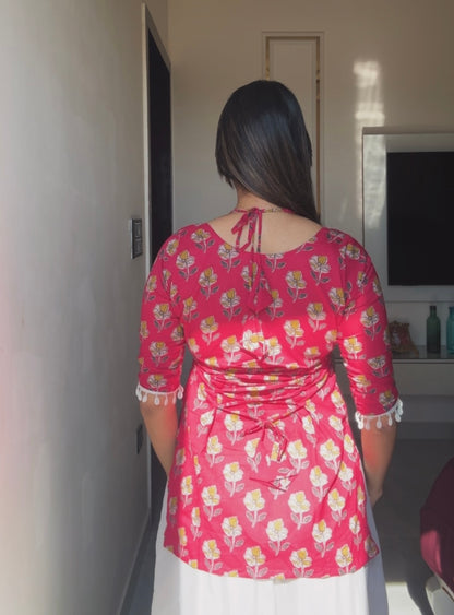 Pinkveda Corset Back Short Kurti