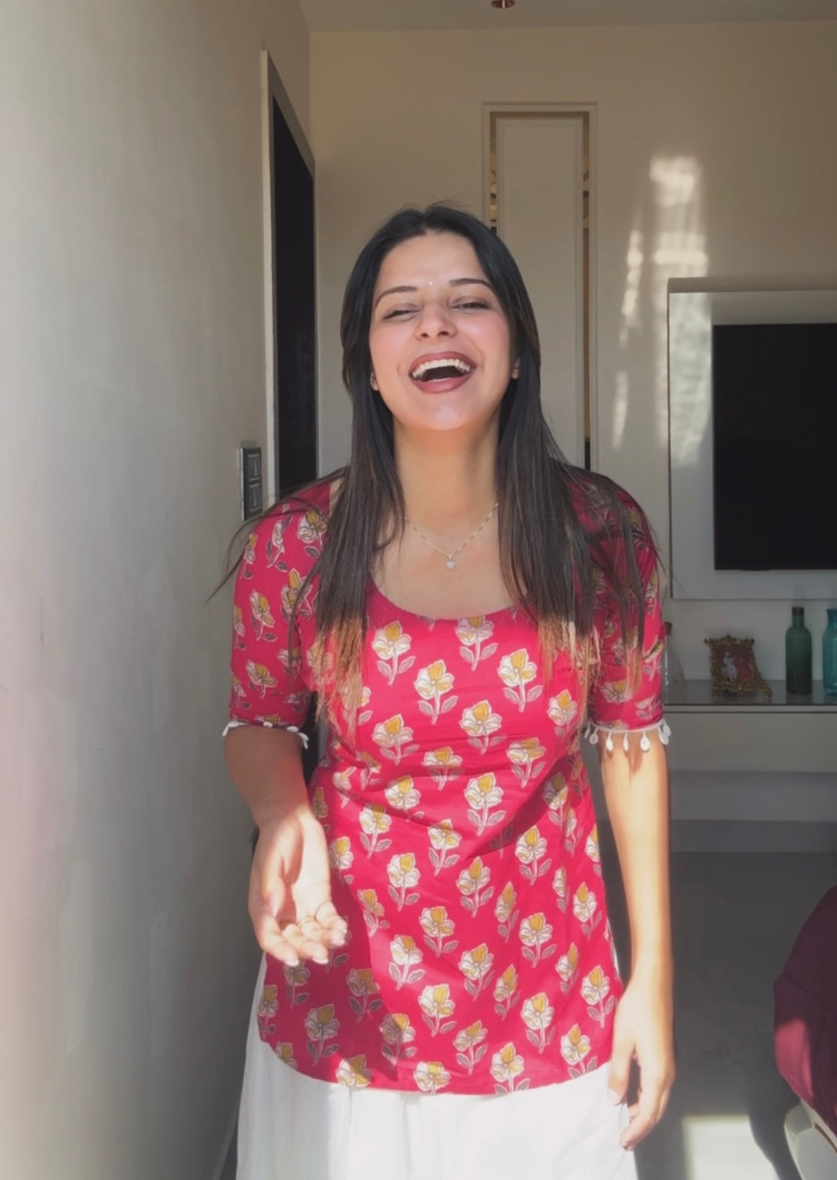 Pinkveda Corset Back Short Kurti