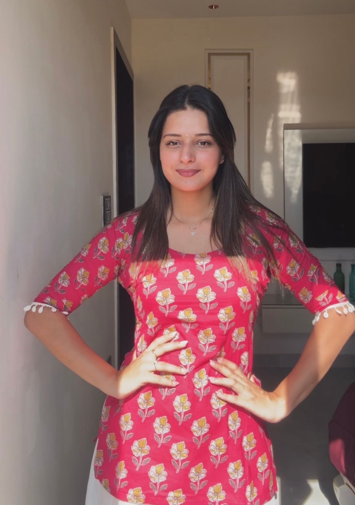 Pinkveda Corset Back Short Kurti