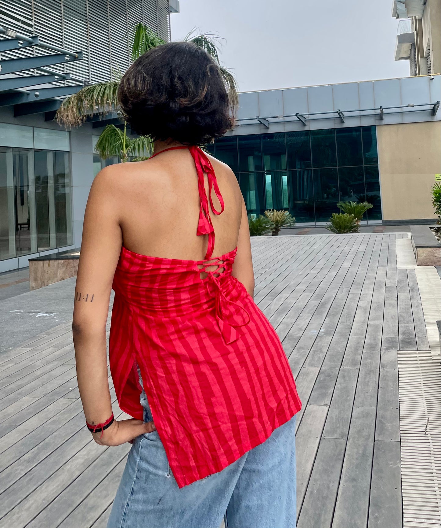 Luna Halter Neck Straight Short Kurti