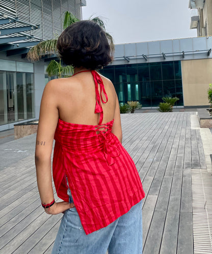 Luna Halter Neck Straight Short Kurti