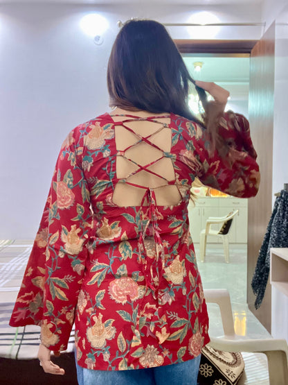 Layla Backless Straight Short Kurti