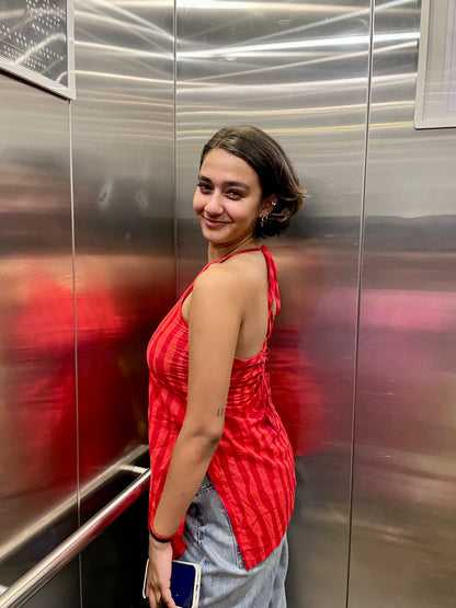 Luna Halter Neck Straight Short Kurti