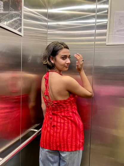 Luna Halter Neck Straight Short Kurti