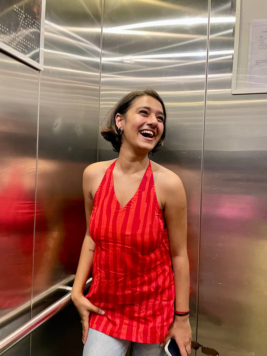 Luna Halter Neck Straight Short Kurti