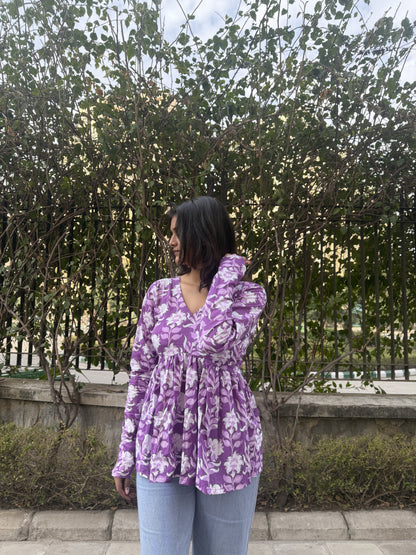 Plum Short Kurti Top