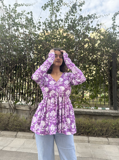 Plum Short Kurti Top