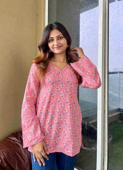 Pink Saphhire Straight Short Kurti