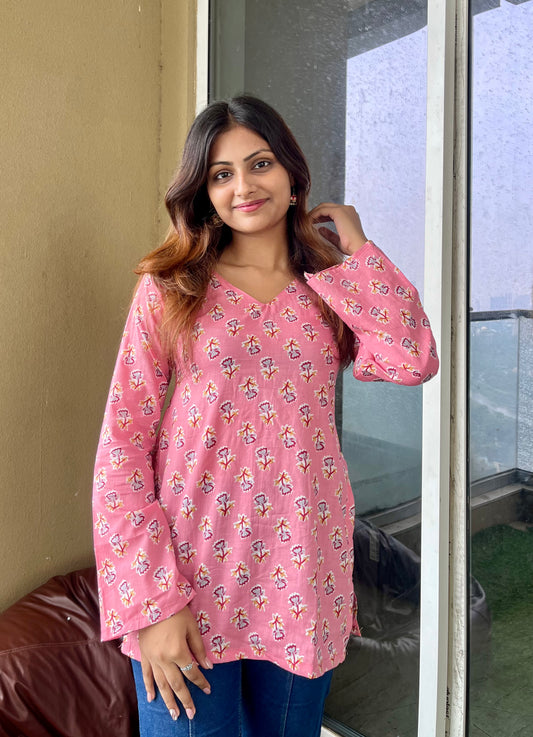 Pink Saphhire Straight Short Kurti