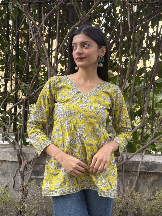 Pistachio Straight Short Kurti Top