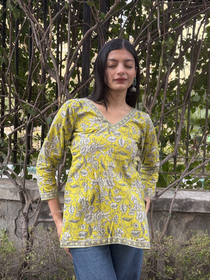 Pistachio Straight Short Kurti Top