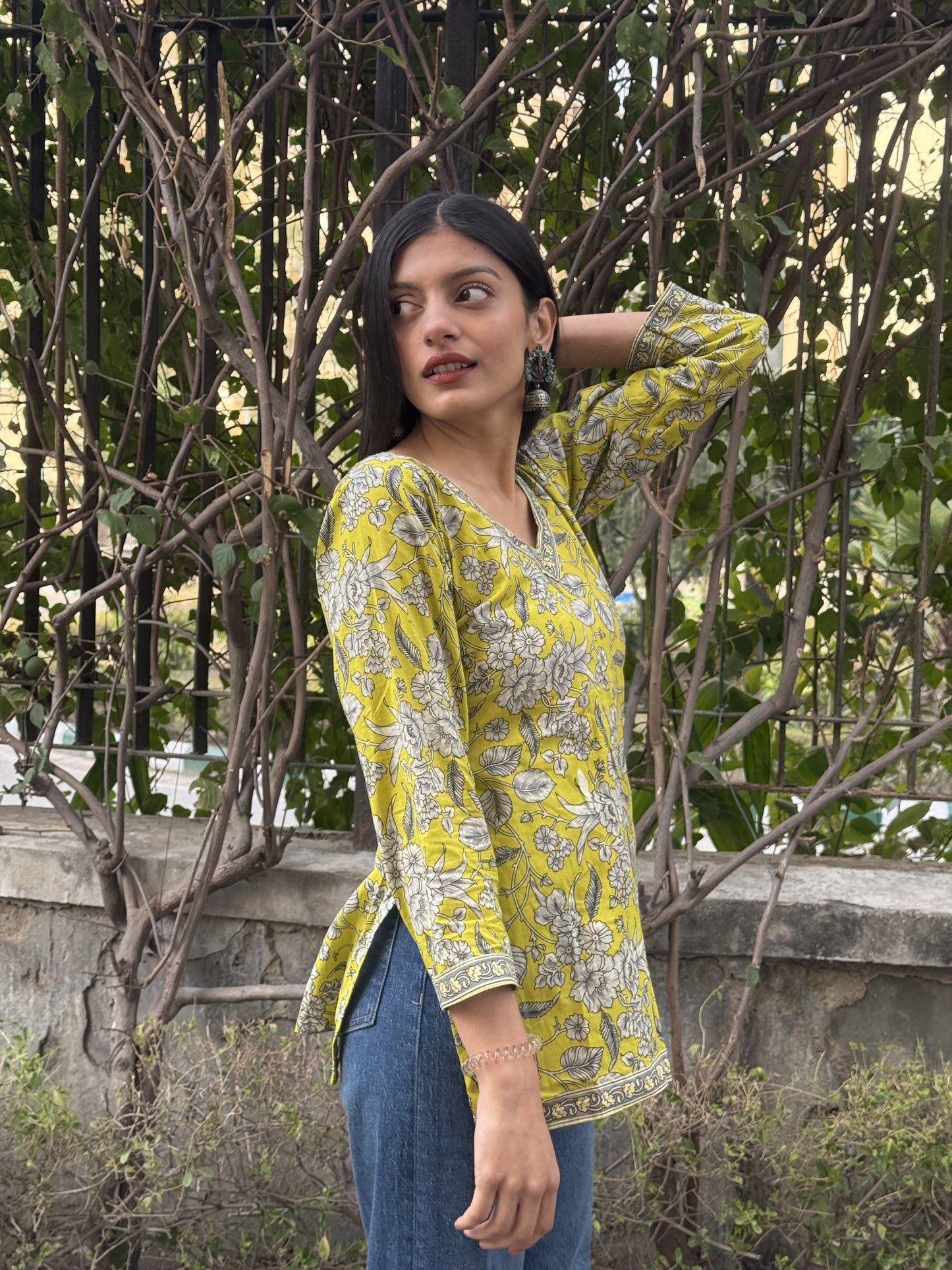 Pistachio Straight Short Kurti Top