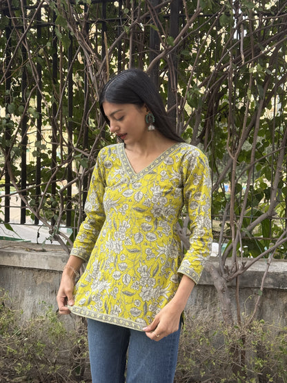 Pistachio Straight Short Kurti Top