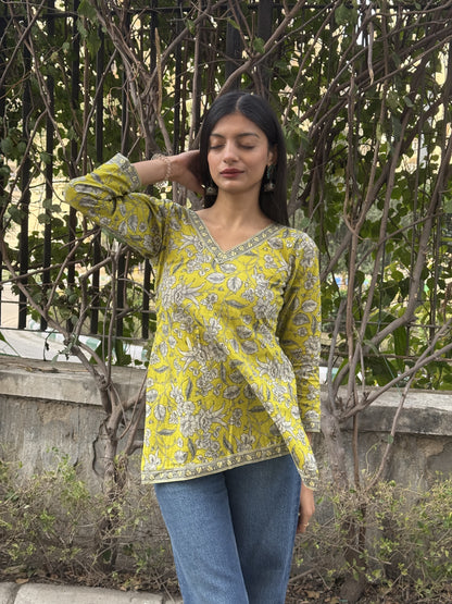 Pistachio Straight Short Kurti Top