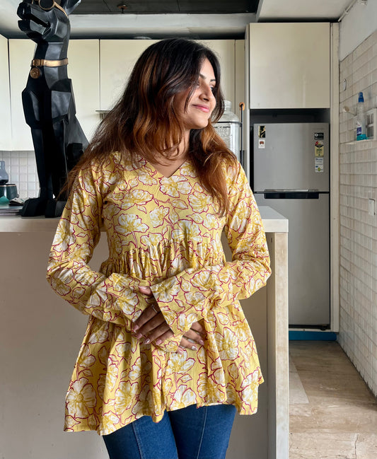 Apricot Pelpum Short Kurti