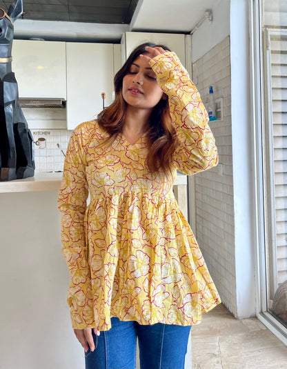 Apricot Pelpum Short Kurti