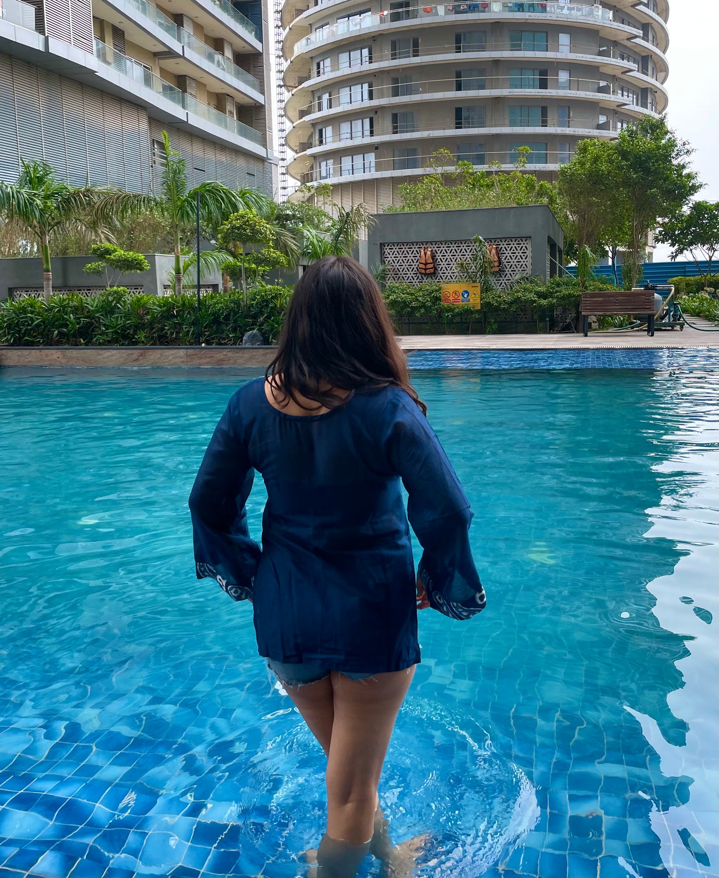 Blue Sheer Short Kurti