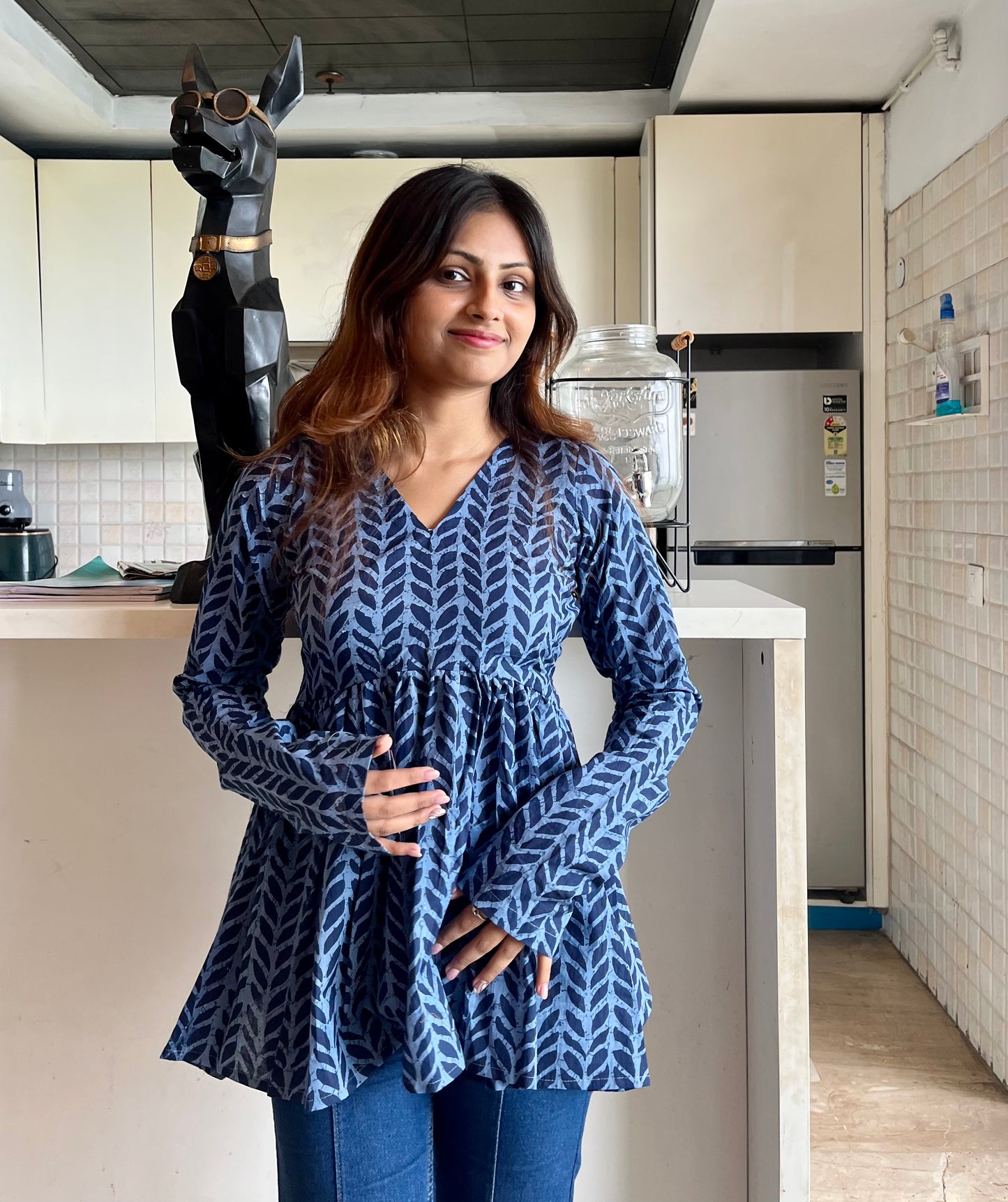 Blue Plums Peplum Short Kurti