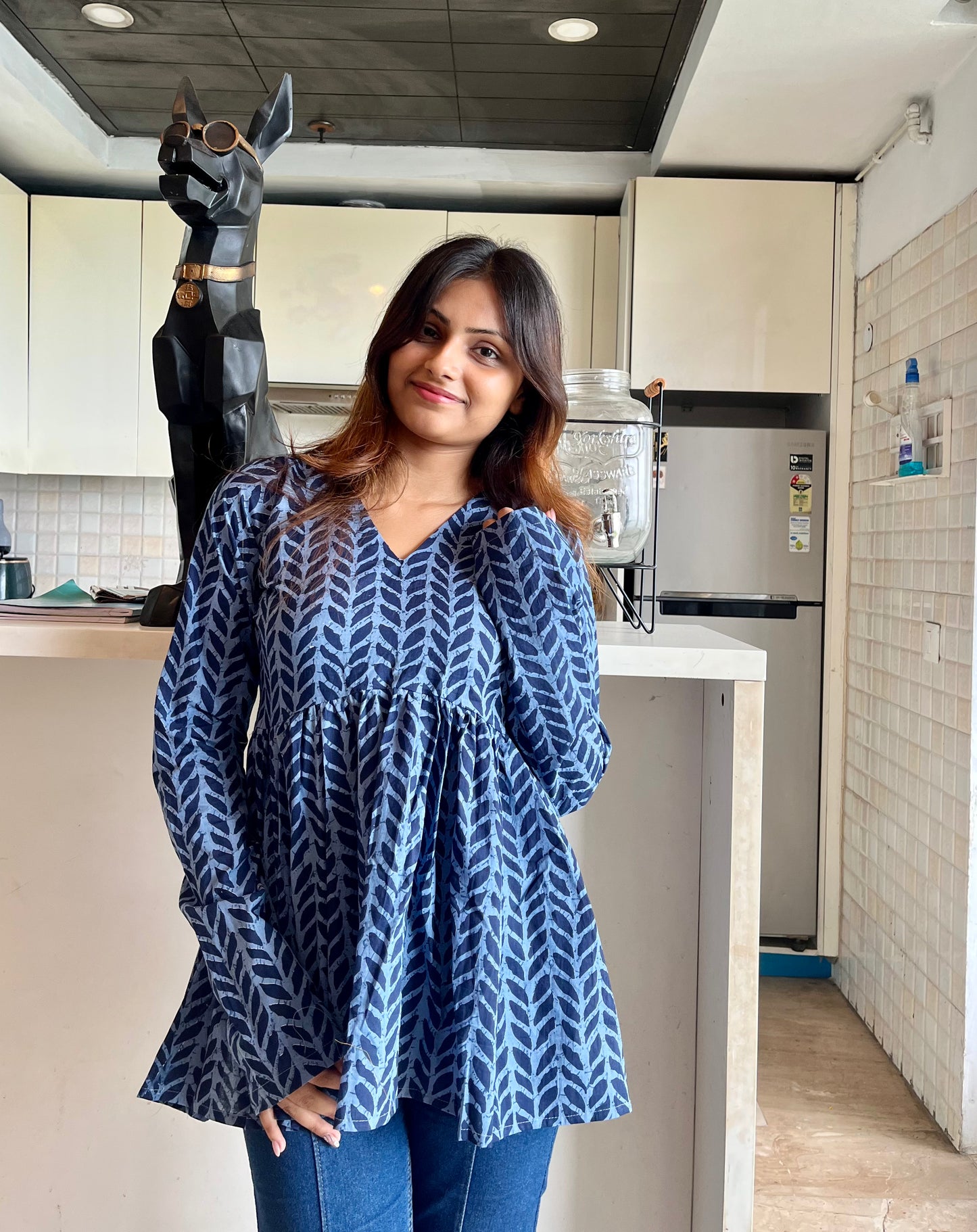 Blue Plums Peplum Short Kurti