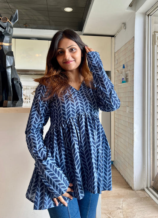 Blue Plums Peplum Short Kurti