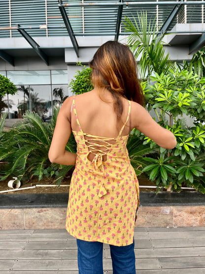 Susan Strappy Backless Short Kurti