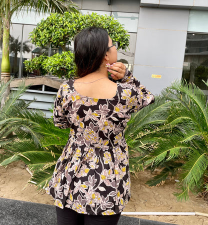 Black Pearl Peeplum Short Kurti