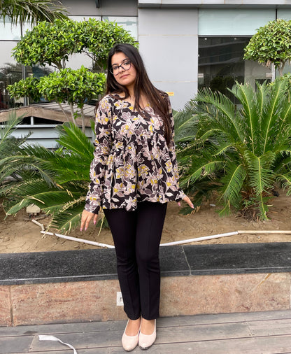 Black Pearl Peeplum Short Kurti