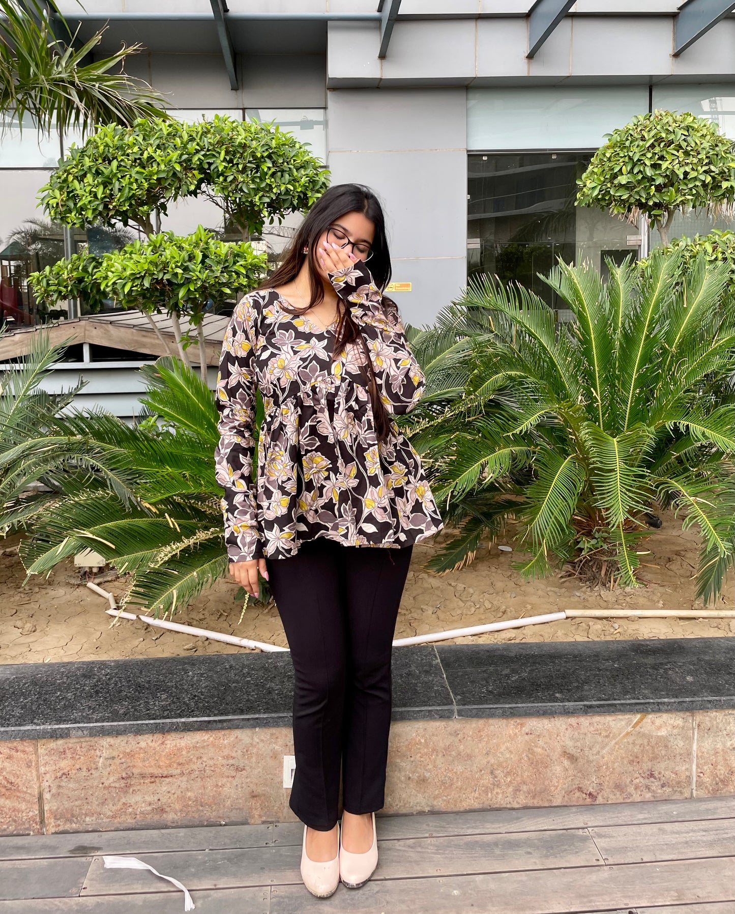 Black Pearl Peeplum Short Kurti