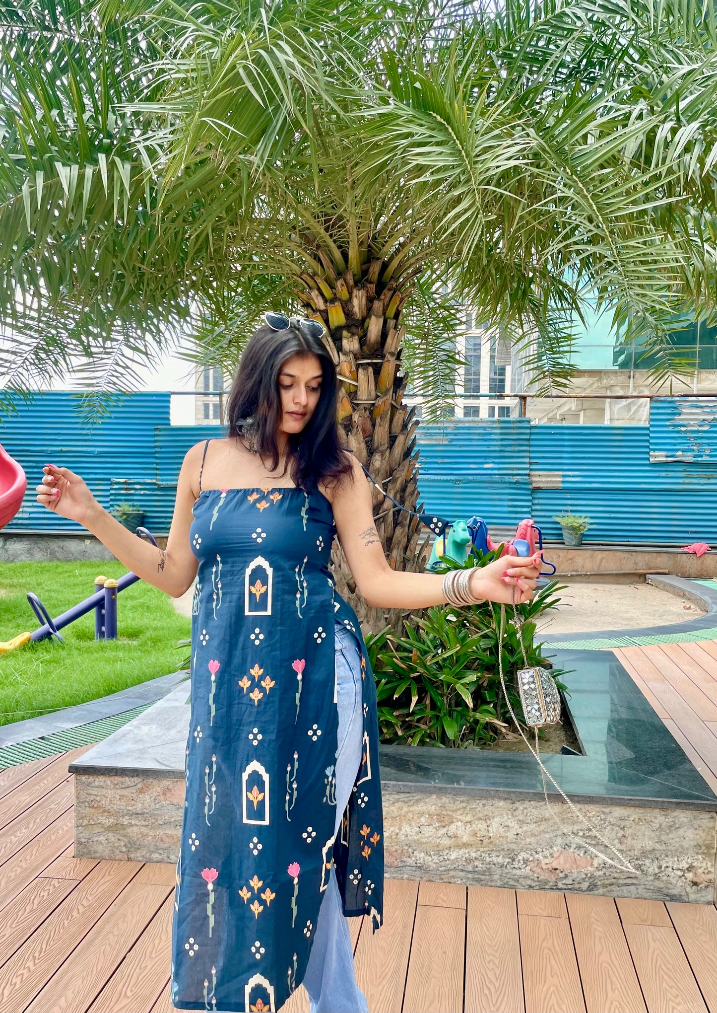 Atasi Noodle Strap Long Kurti