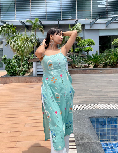 Akash Noodle Strap Long Kurti
