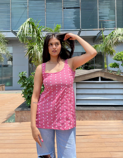 Desi Mauve Embroided Backless Short Kurti