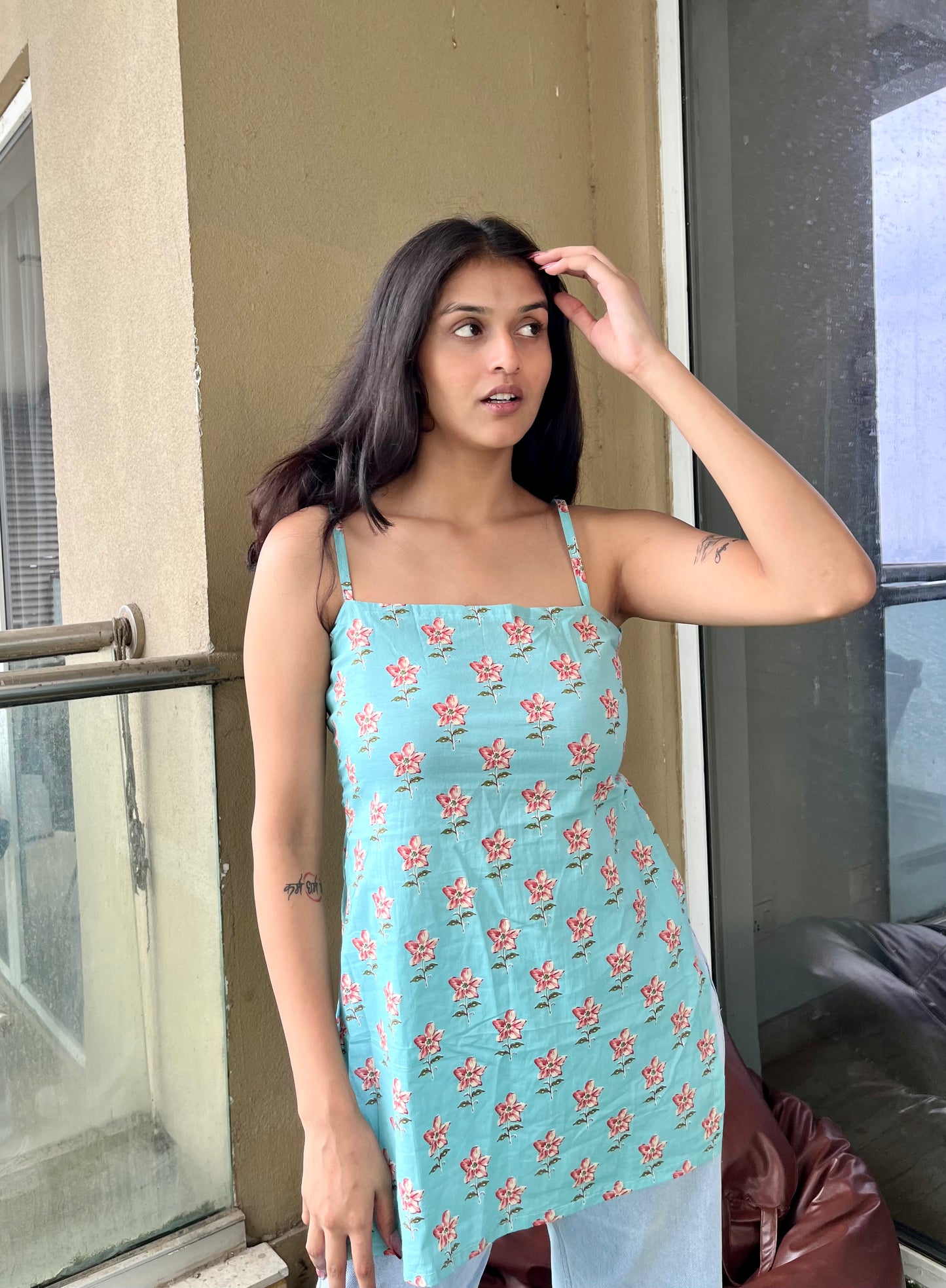 Faith Backless Straight Short Kurti