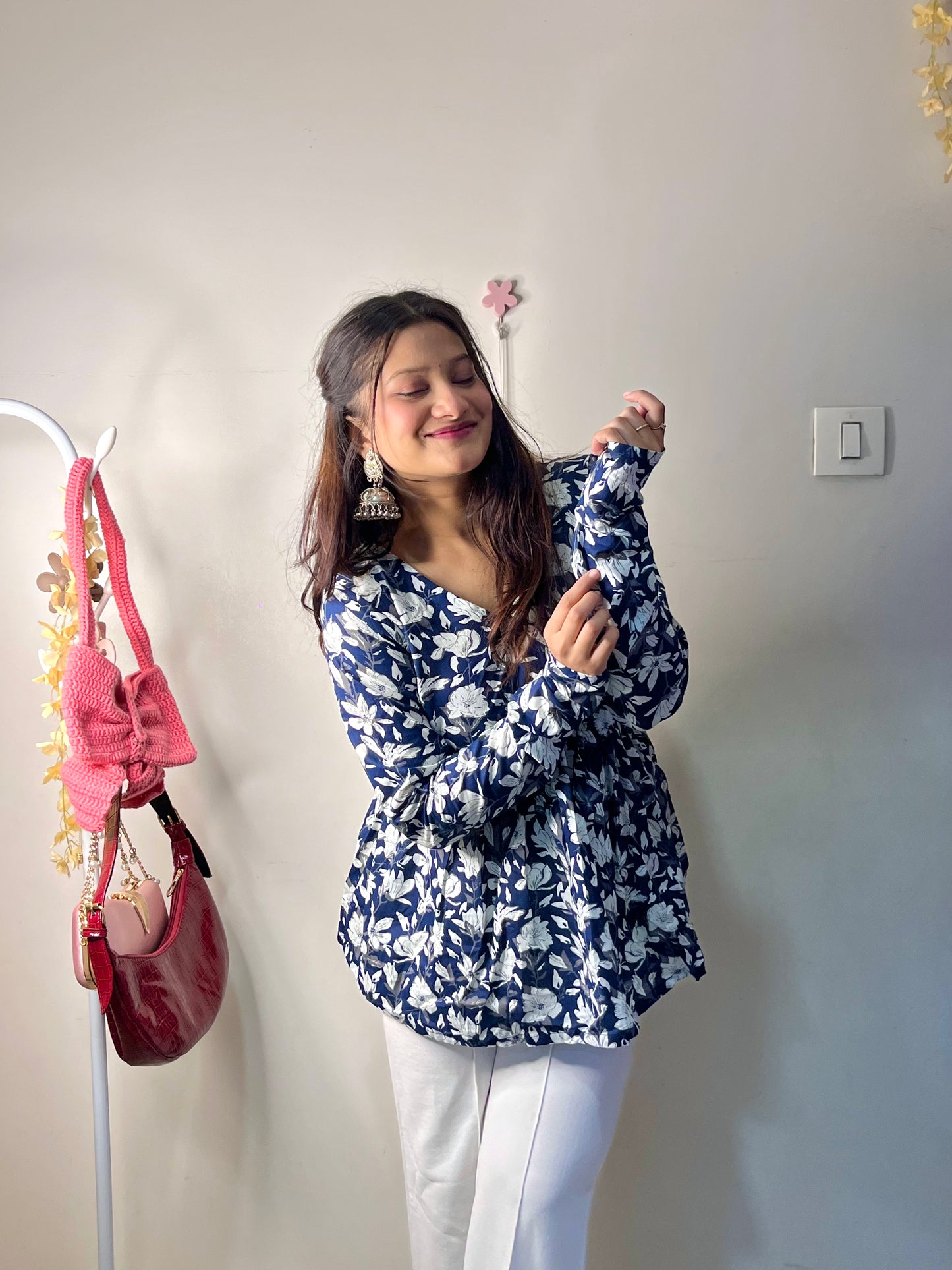 Wild Flower Peplum Short Kurti Top