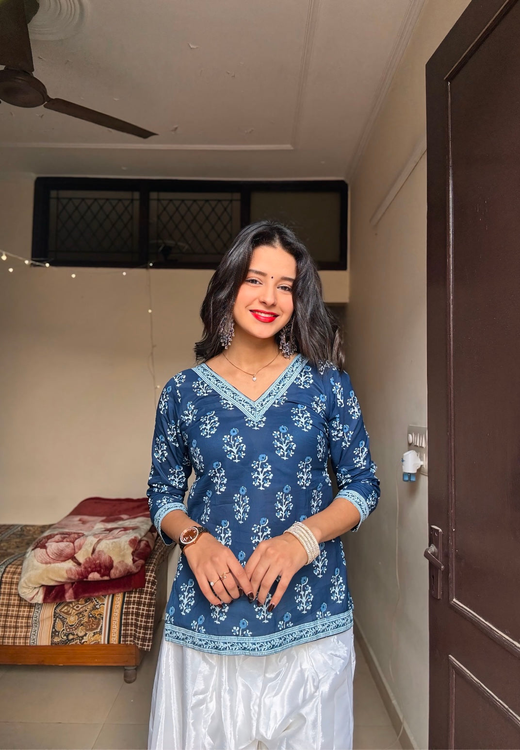 Navy Straight Short Kurti