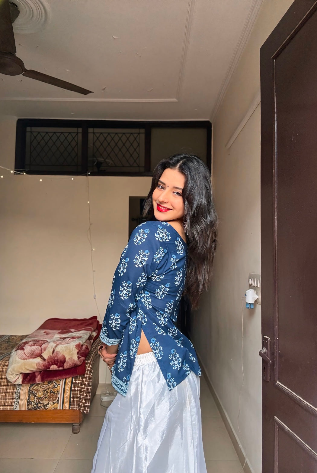 Navy Straight Short Kurti