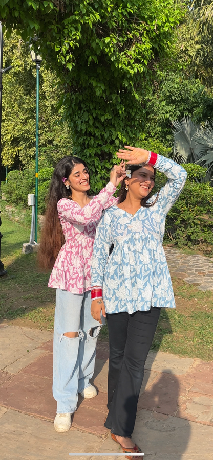 Lilac Bloom Short Kurti Top