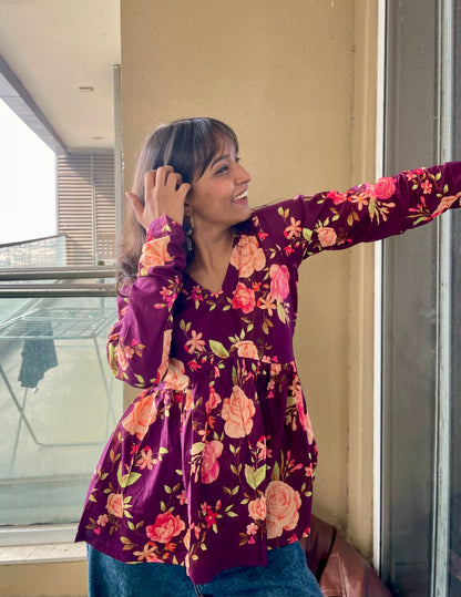 Bouquet Peplum Short Kurti