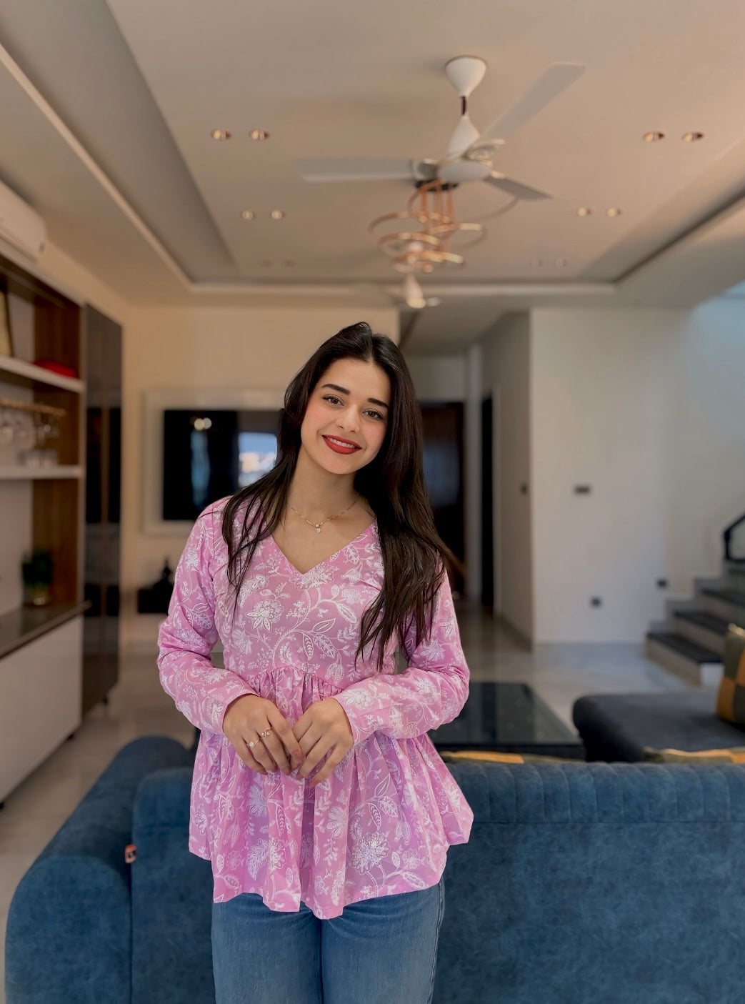 Lilac Magic Peplum Short Kurti