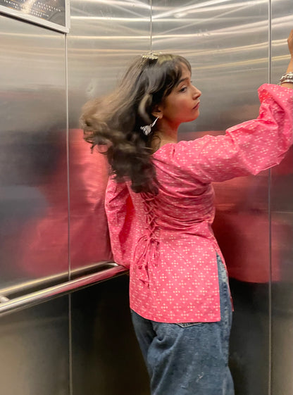 Love Affair Corset Back Straight Short Kurti