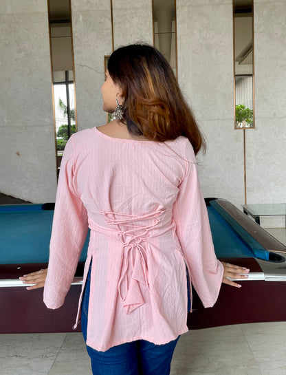 Lovebug Corset Back Straight Short Kurti