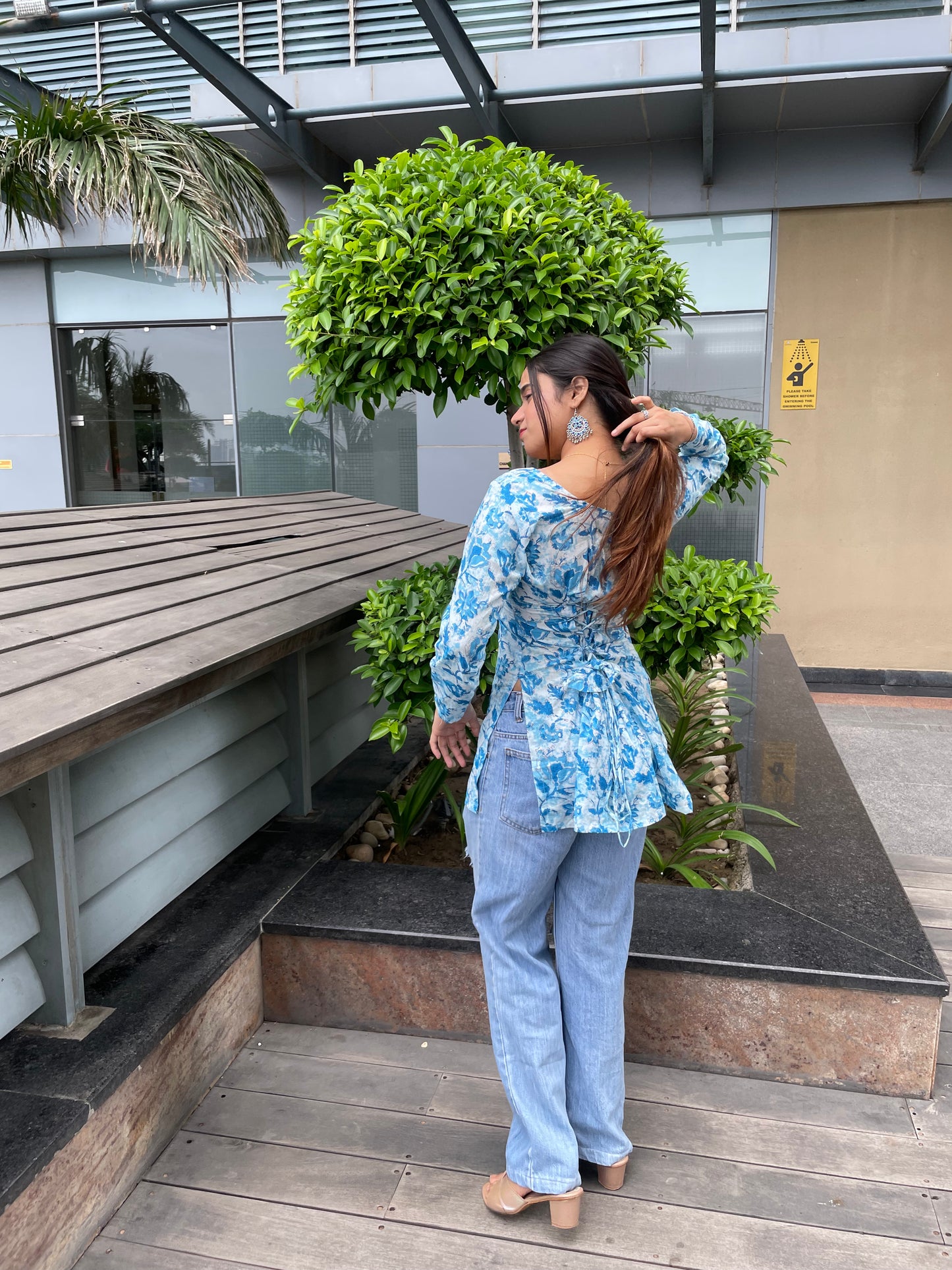 Morning Glory Corset Back Short Kurti