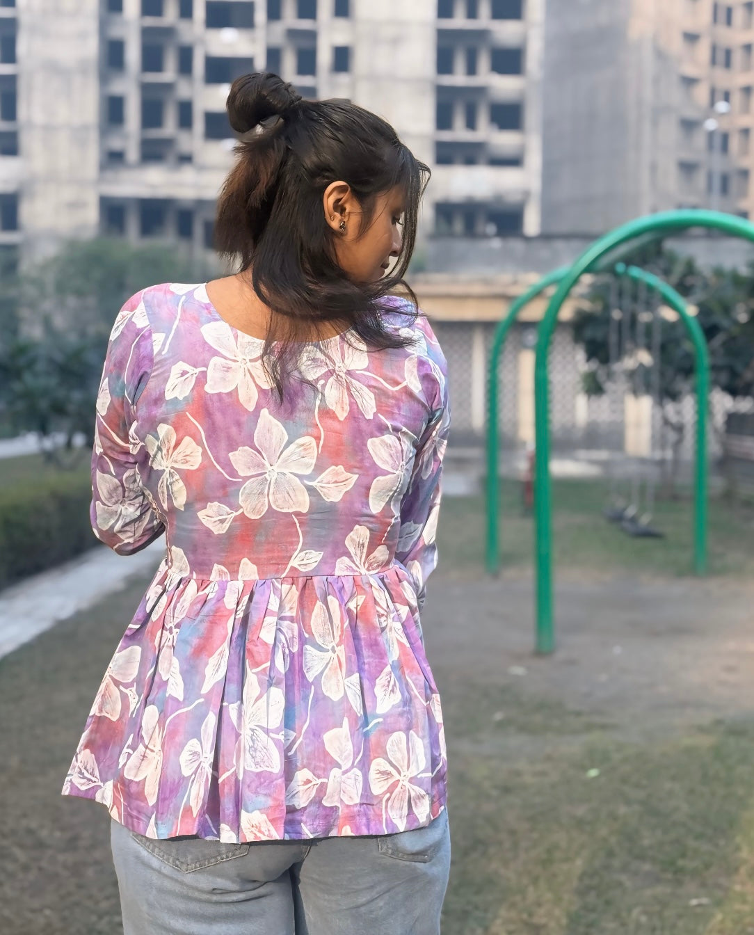 Lilac Era Peplum Short Kurti
