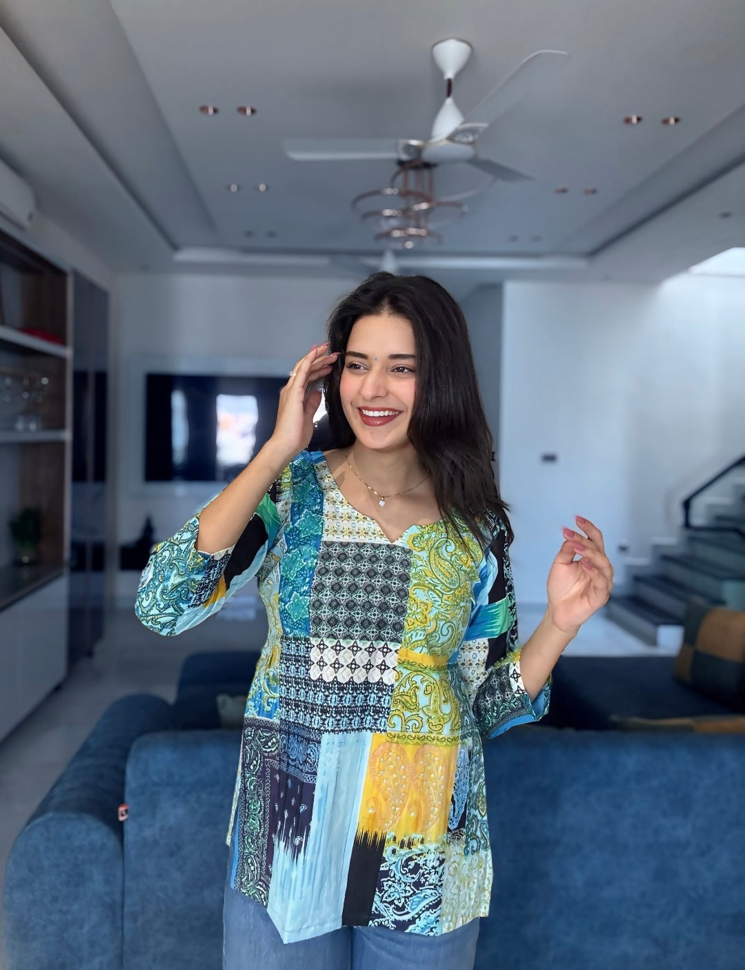 Sky Straight Short Kurti top