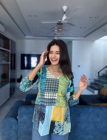 Sky Straight Short Kurti top