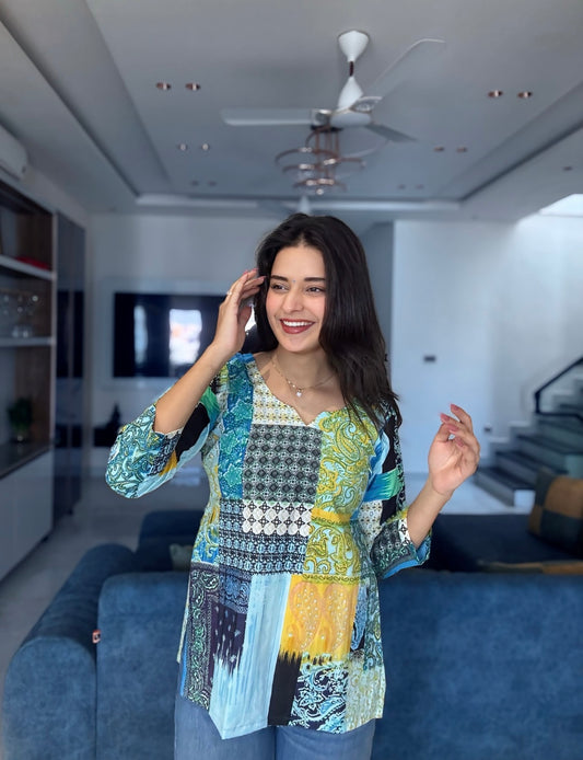 Sky Straight Short Kurti top